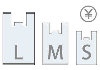 使い捨て有料レジ袋　イメージイラスト