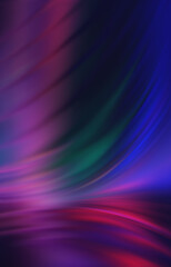 Dark abstract futuristic background. Digital explosion, ultraviolet neon glow, blurred geometric lines.