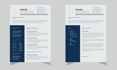 resume templates. Professional CV cover letter creative business layout, vector set	