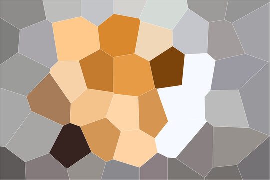 Circular orange, grey and white mosaic design