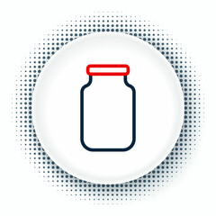 Line Glass jar with screw-cap icon isolated on white background. Colorful outline concept. Vector