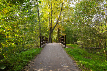 Hiking trail from Village Lehde to Leipe in autumn, Spree forest - Germany