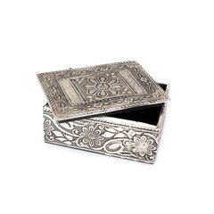 Silver jewelry box for a gift isolated on a white background