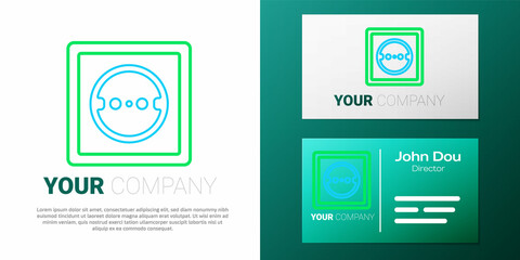 Line Electrical outlet icon isolated on white background. Power socket. Rosette symbol. Colorful outline concept. Vector