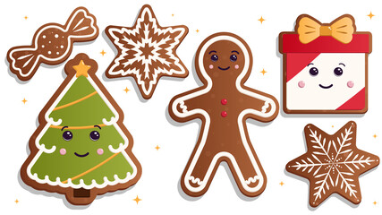 Christmas cookies, a set of gingerbread cookies, gingerbread man