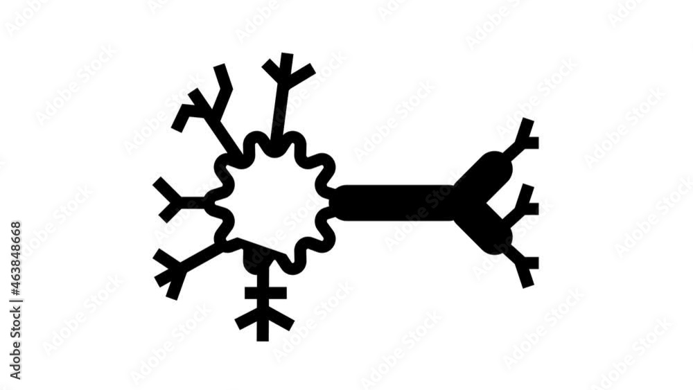 Poster biological model neural network animated line icon. biological model neural network sign. isolated o