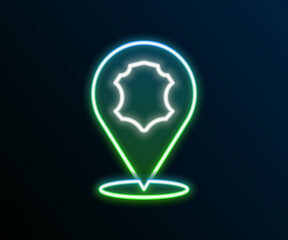 Glowing neon line Leather icon isolated on black background. Colorful outline concept. Vector