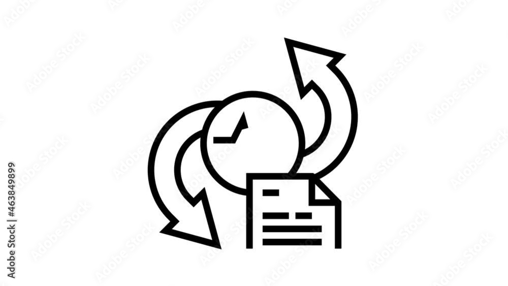 Poster voice to text converter animated line icon. voice to text converter sign. isolated on white backgrou