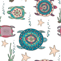 Decorative colored turtles, Marine ornament