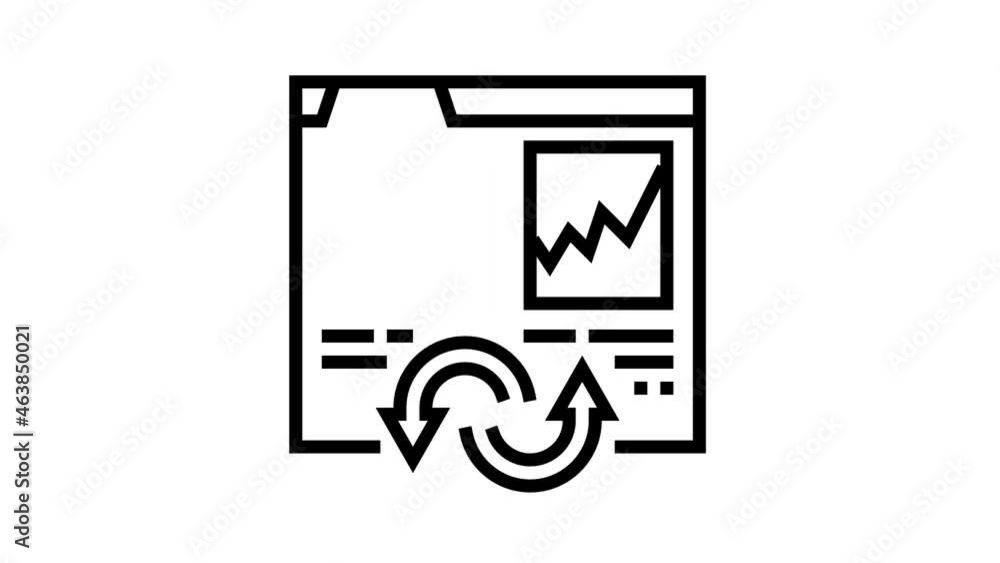 Poster digital value converter animated line icon. digital value converter sign. isolated on white backgrou