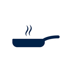 Frying pan icon vector logo template on white background.
