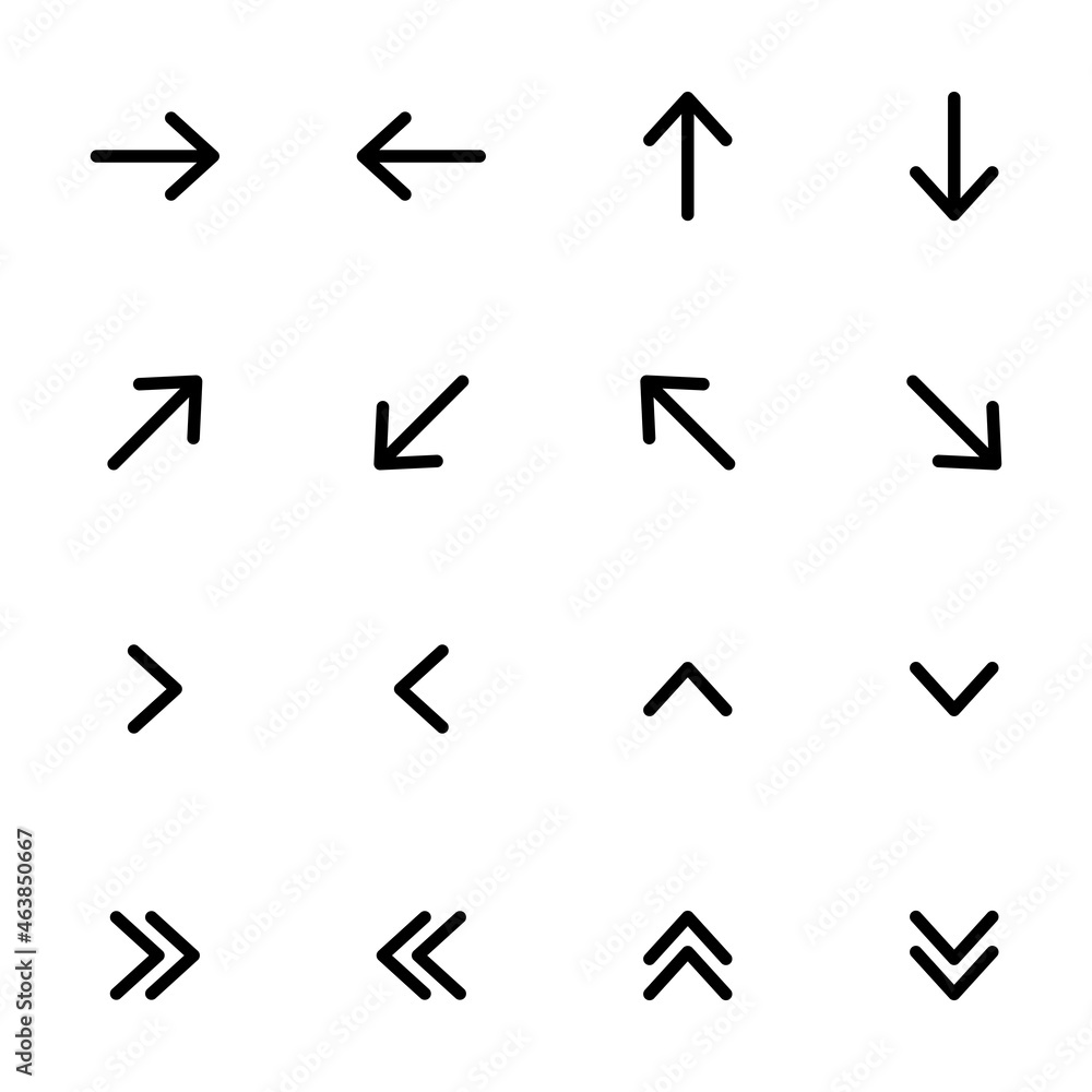 Poster arow set symbol icon vector. for web design