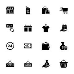 e commerce icon set vector, shopping icon set