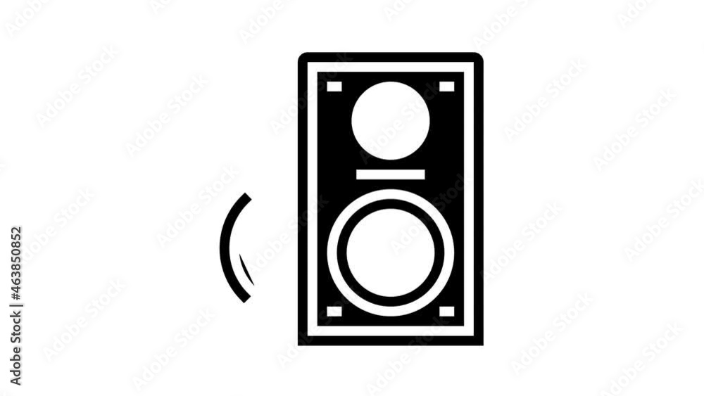 Poster dynamic speaker animated glyph icon. dynamic speaker sign. isolated on white background
