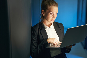 System administrator serious working in data center