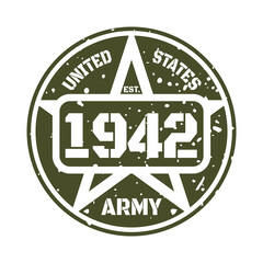 Army 1942, 1942 birthday typography Retro design