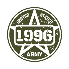 Army 1996, 1996 birthday typography Retro design