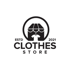 Clothes store icon logo with hanger design