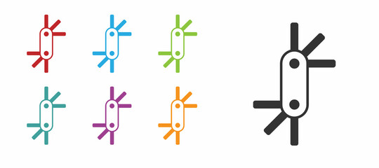 Black Tool allen keys icon isolated on white background. Set icons colorful. Vector