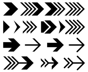 Arrow sign direction indication set background