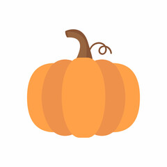 Orange pumpkin isolated on white background. Thanksgiving or Autumn concept. Vector stock