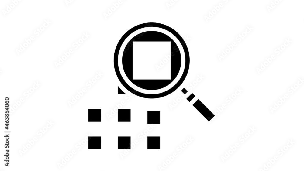 Poster research neural network animated glyph icon. research neural network sign. isolated on white backgro