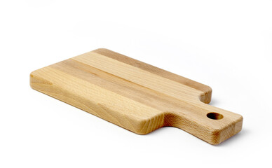 wooden shelf on white background