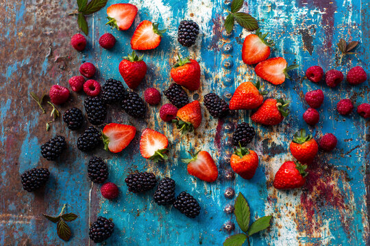 Blackberries, rasberries, strawberries