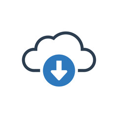 Cloud Data Download Icon