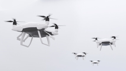 Multi-Drone Collaboration for Various Tasks,Using drones to find information and missions,3d rendering