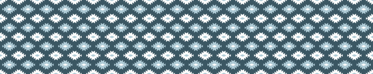 Blue and white kilim seamless pattern