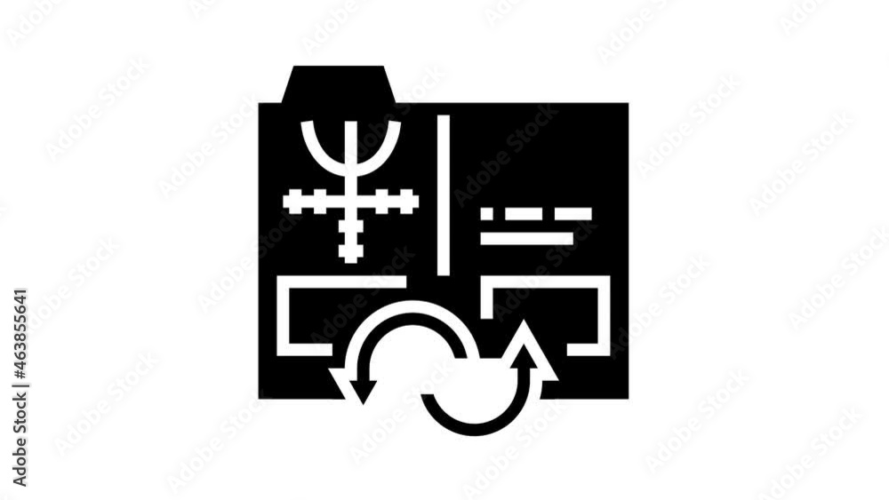 Poster index to information converter animated glyph icon. index to information converter sign. isolated on