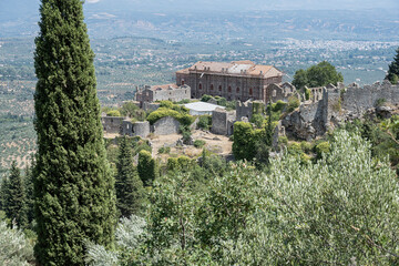 Despotenpalast in Mystras, bei Sparta, Peloponnes, Griechenland