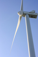 wind turbine on sky background