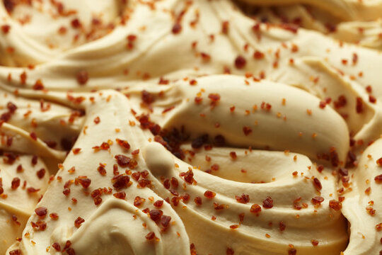 Creamy caramel ice cream (full frame)