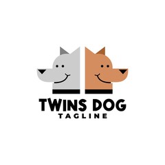 illustration of two dogs for any business logo related to dog or pet.