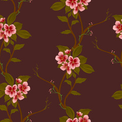 Beautiful seamless pattern with floral background 
