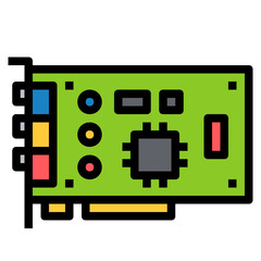 SOUND CARD LINE ICON