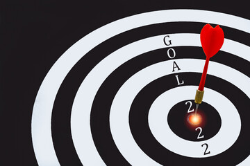 Success goals Targeting the business concept,New year 2022 or start straight concept,The concept of...