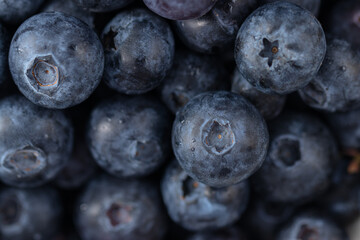Ripe blueberries on a plate