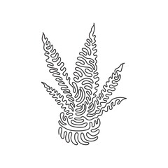 Single continuous line drawing potted snake plant for home decor logo identity. Fresh evergreen perennial plant concept for plant icon. Swirl curl style. One line draw design vector illustration