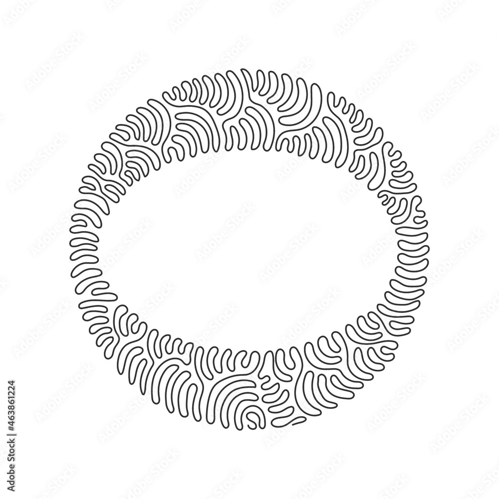Poster continuous one line drawing geometric shapes, ellipse icon. simple line, outline vector 3d figures i