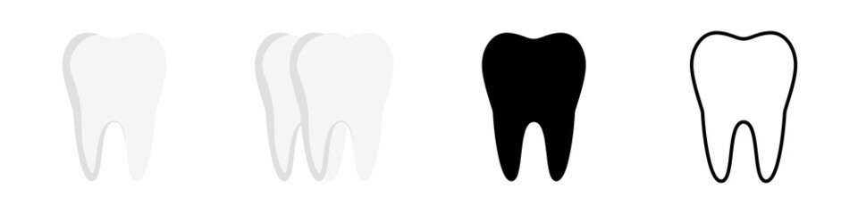 Vector Tooth icons set. Vector illustration.