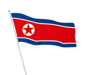 North Korea national flag. vector illustration