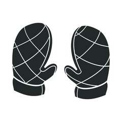 Kitchen Gloves Icon Silhouette Illustration. Mitt Vector Graphic Pictogram Symbol Clip Art. Doodle Sketch Black Sign.