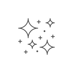 Twinkle and sparkle line outline icon