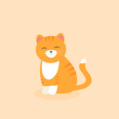 This is a cute cat on a light background.