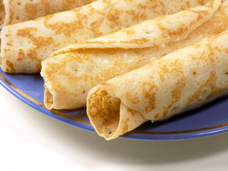 Spring rolls on a plate. Close-up.