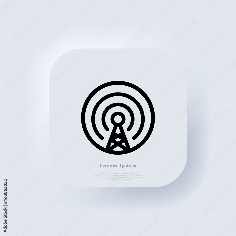 Poster cell phone tower icon. antenna icon vector. wireless. mobile connection line. signal sign. broadcast