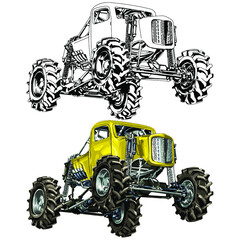 Truck car isolated on white background. vector illustration.